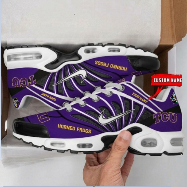 ELITE EDITION - NEW CUSTOMIZED NCAA CWS14 THF TC HORNED FROGS UNISEX AIR MAX PLUS SNEAKERS