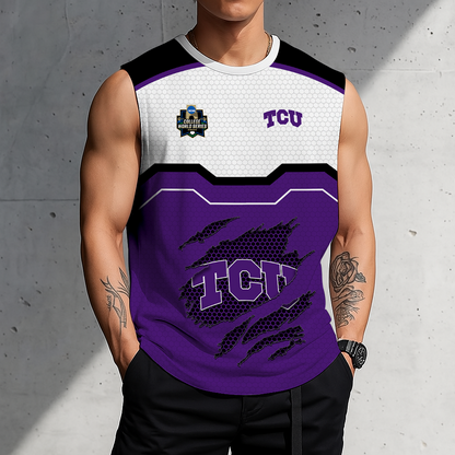 LIMITED EDITION - NEW CUSTOMIZED NCAA CWS14 THF TCU HORNED FROGS MEN'S GYM SHIRT