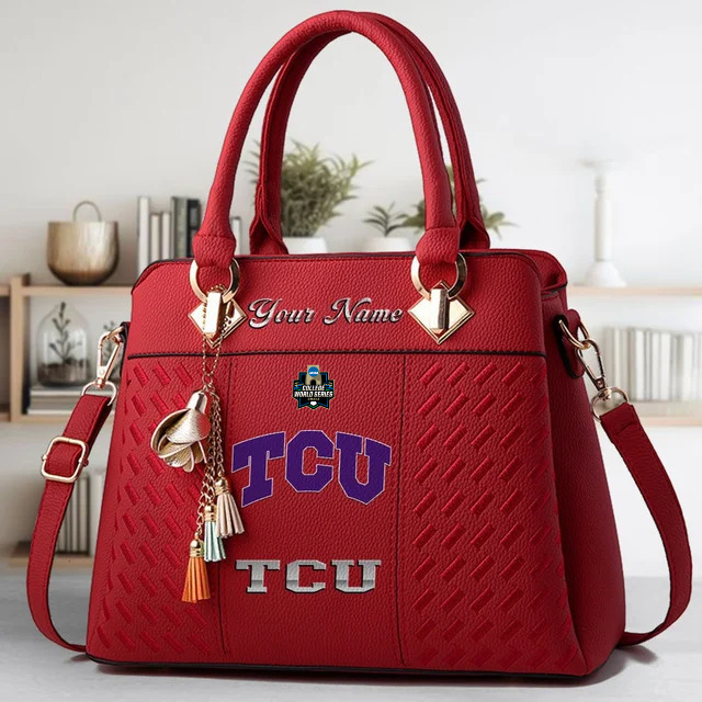 VIRAL EDITON - NEW CUSTOMIZED NCAA CWS14 THF TC HORNED FROGS ZIP HANDBAG MULTICOLOR