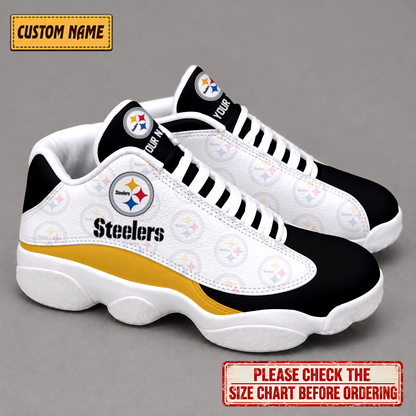 LIMITED EDITION - NEW CUSTOMIZED NFL14 PSB PITTSBURGH STEELERS AIR JORDAN 13 LOW TOP SNEAKER