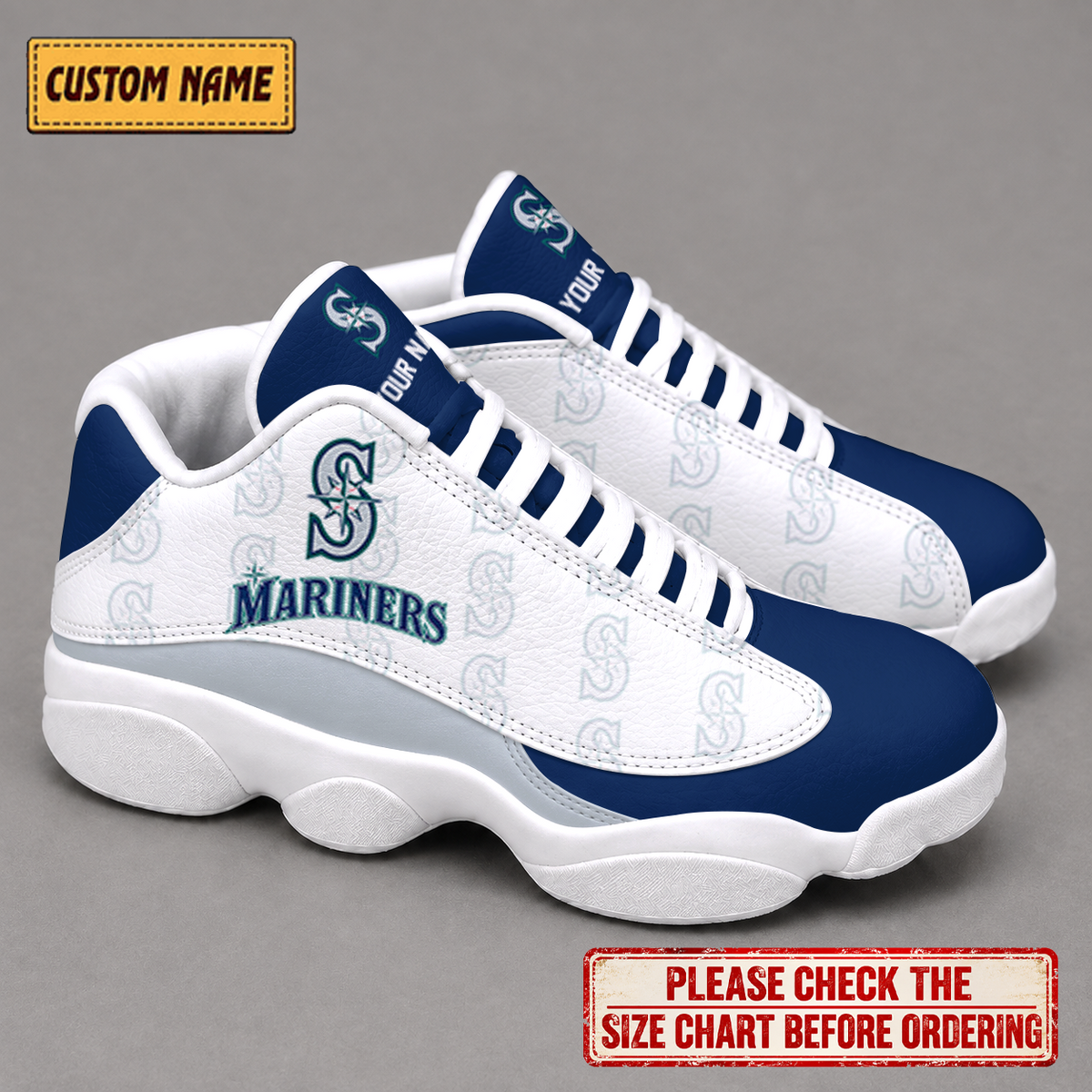 LIMITED EDITION - NEW CUSTOMIZED NFL14 SMS SEATTLE MARINERS AIR JORDAN 13 LOW TOP SNEAKER