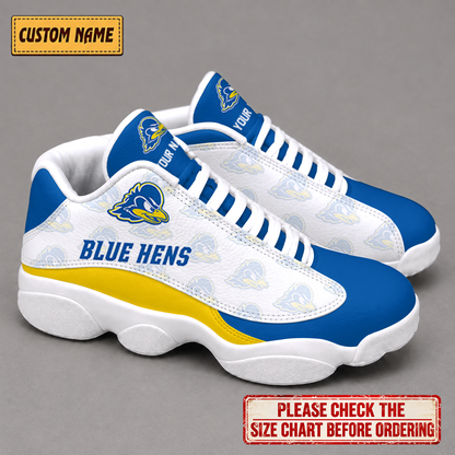 LIMITED EDITION - NEW CUSTOMIZED NCAA CFH14 DFH DELAWARE FIGHTIN' BLUE HENS AIR JORDAN 13 LOW TOP SNEAKER