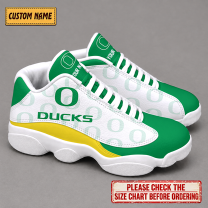 LIMITED EDITION - NEW CUSTOMIZED NCAA FBS14 OGD OREGON DUCKS AIR JORDAN 13 LOW TOP SNEAKER