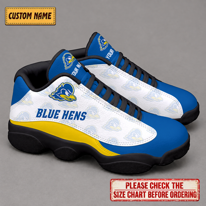 LIMITED EDITION - NEW CUSTOMIZED NCAA CFH14 DFH DELAWARE FIGHTIN' BLUE HENS AIR JORDAN 13 LOW TOP SNEAKER