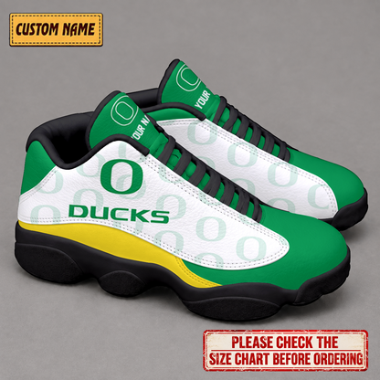 LIMITED EDITION - NEW CUSTOMIZED NCAA FBS14 OGD OREGON DUCKS AIR JORDAN 13 LOW TOP SNEAKER
