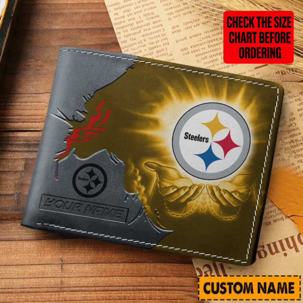 [SPECIAL OFFER] NEW CUSTOMIZED NFL14 PSB PITTSBURGH STEELERS LEATHER WALLET