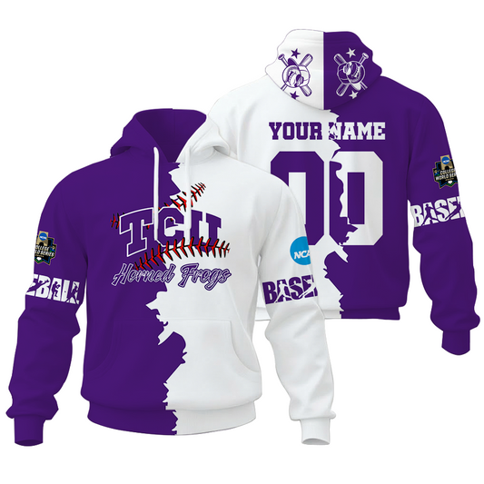 LIMITED EDITION - NEW CUSTOMIZED NCAA CWS14 THF TC HORNED FROGS UNISEX HOODIE & ZIP HOODIE