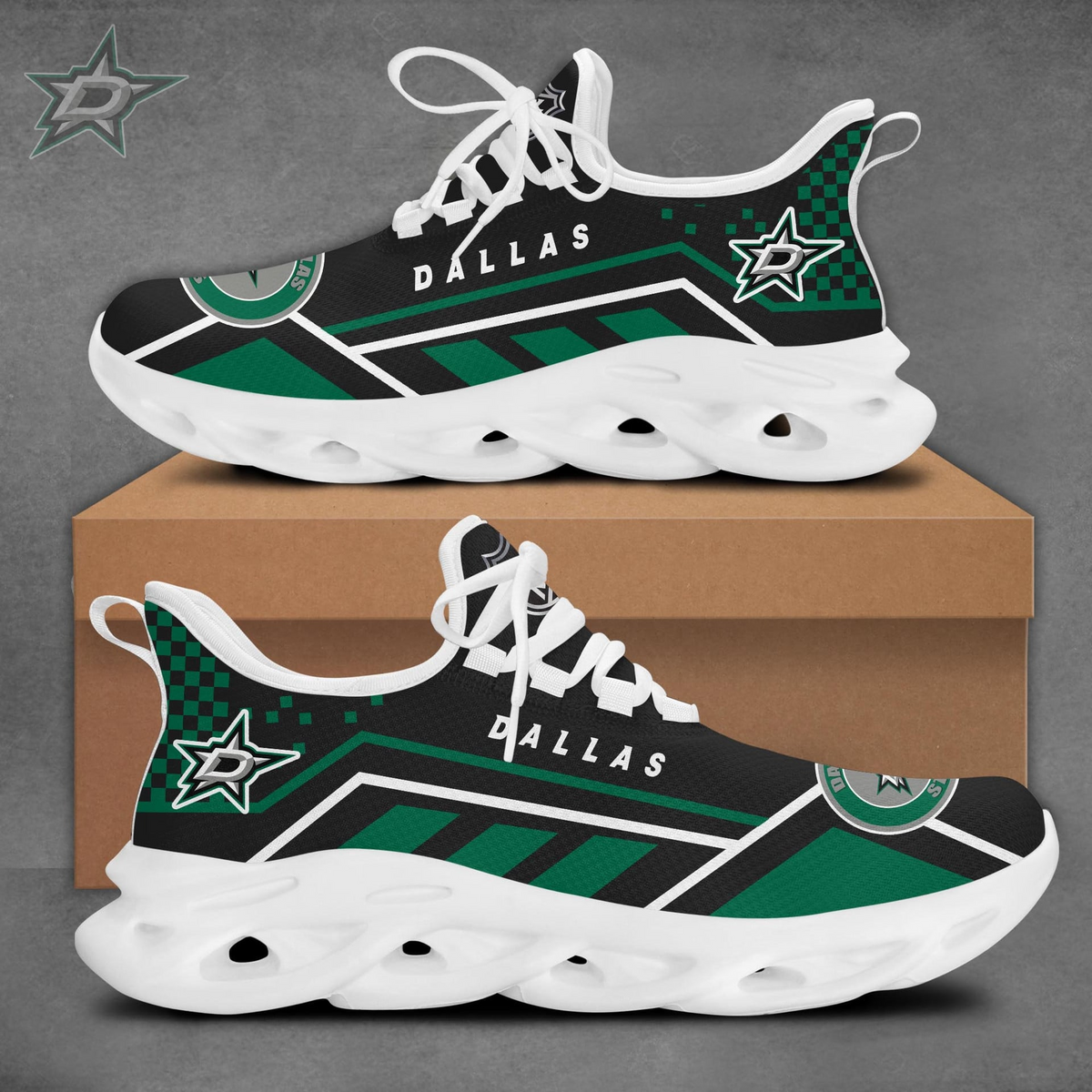 LIMITED EDITION - NEW CUSTOMIZED NHL15 DLS DALLAS STARS CLUNKY SNEAKERS