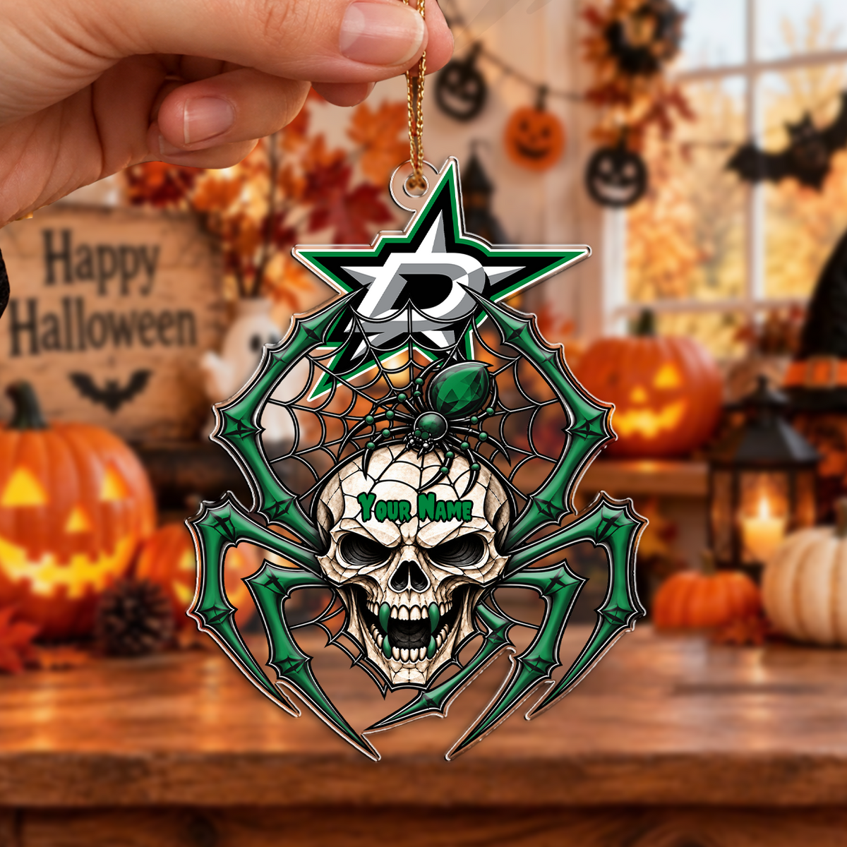 FINAL SALE - NEW CUSTOMIZED NHL15 DLS DALLAS STARS HALLOWEEN ACRYLIC ORNAMENT