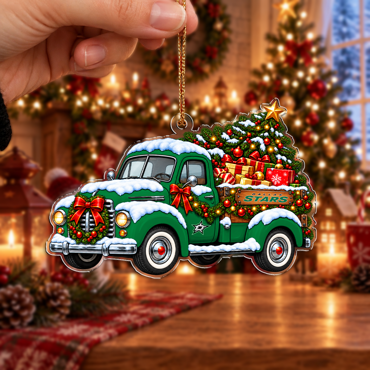 LIMITED EDITION - NEW CUSTOMIZED NHL15 DLS DALLAS STARS CHRISTMAS ACRYLIC ORNAMENT