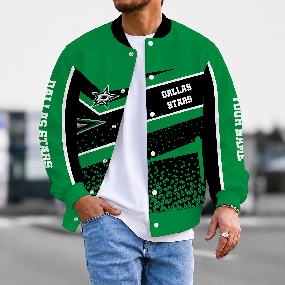 LIMITED EDITION - NEW CUSTOMIZED NHL15 DLS DALLAS STARS SATIN VARSITY JACKET & BASEBALL JACKET