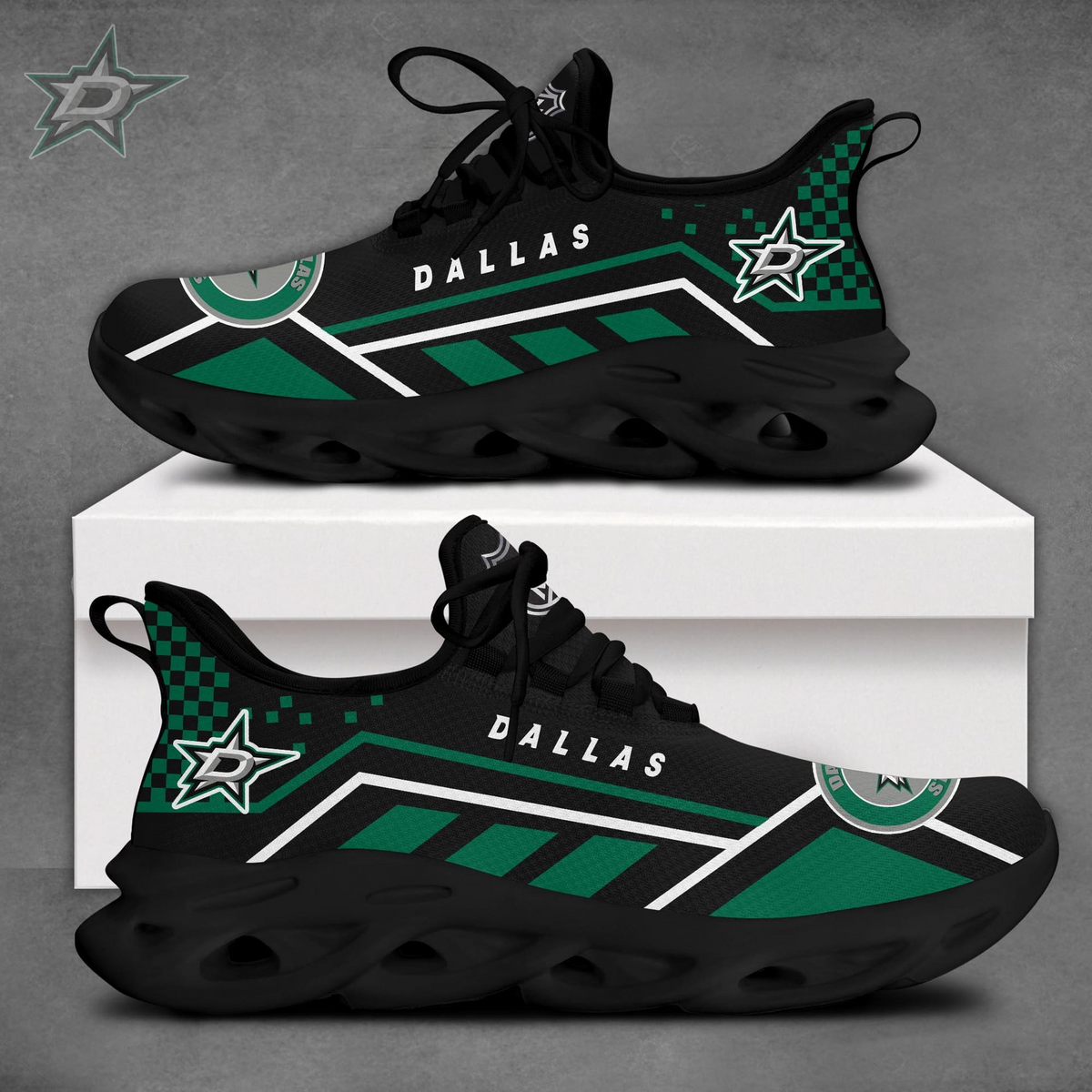LIMITED EDITION - NEW CUSTOMIZED NHL15 DLS DALLAS STARS CLUNKY SNEAKERS