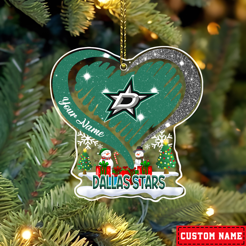 LIMITED EDITION - NEW CUSTOMIZED NHL15 DLS DALLAS STARS CHRISTMAS ACRYLIC ORNAMENT