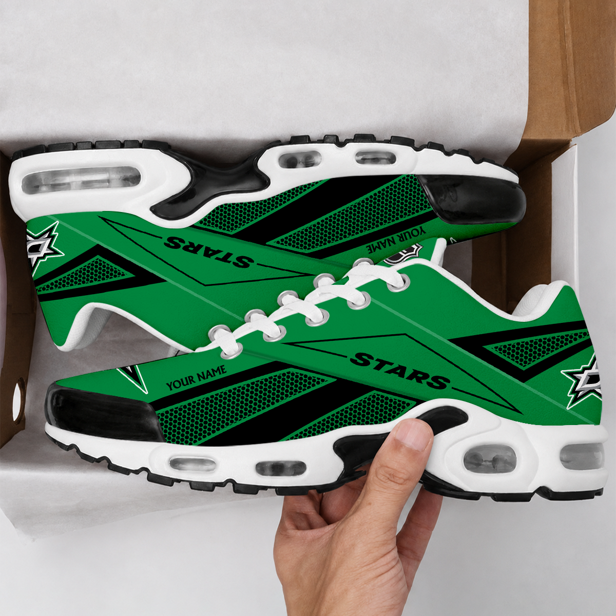 LIMITED EDITION - NEW CUSTOMIZED NHL15 DLS DALLAS STARS AIR MAX PLUS SNEAKERS