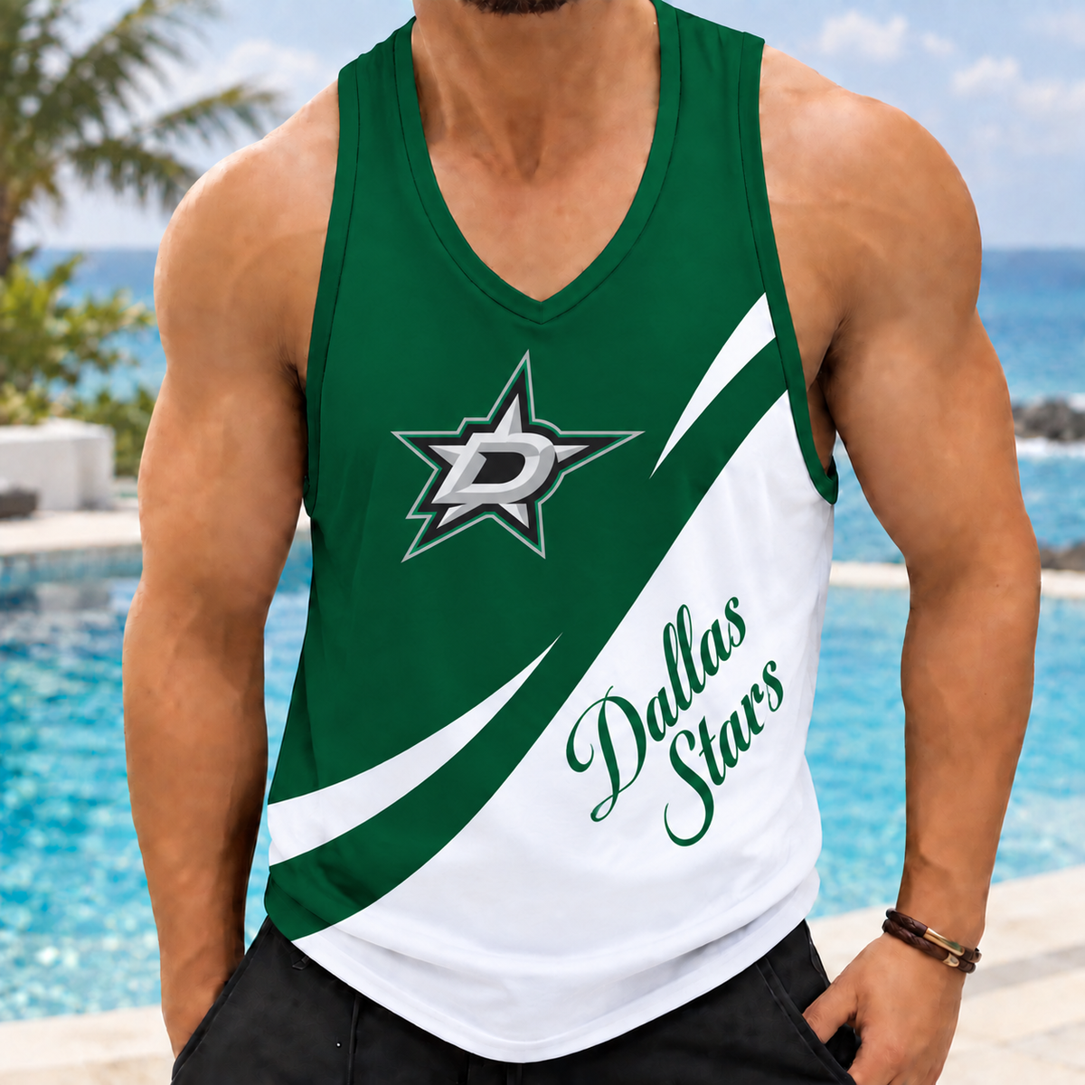 LIMITED EDITION - NEW CUSTOMIZED NHL15 DLS DALLAS STARS MEN'S TANK TOP