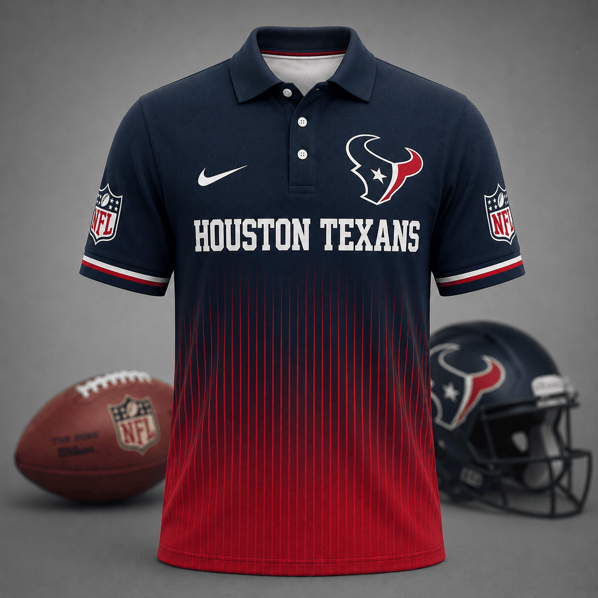FINAL SALE - NEW CUSTOMIZED NFL15 HTT HOUSTON TEXANS T-SHIRT, POLO SHIRT, ZIP POLO SHIRT, SWEATSHIRT, HOODIE & ZIP HOODIE