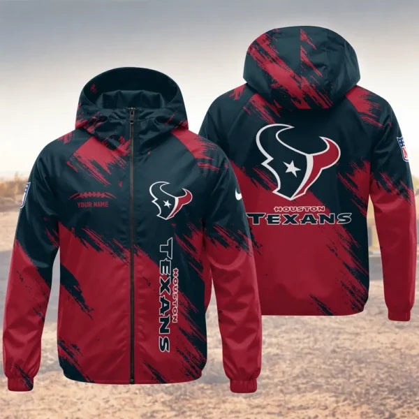 LIMITED EDITION - NEW CUSTOMIZED NFL15 HTT HOUSTON TEXANS WINDBREAKER JACKET