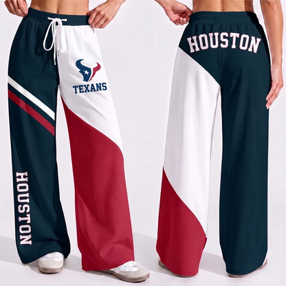 LIMITED EDITION - NEW CUSTOMIZED NFL15 HTT HOUSTON TEXANS WOMEN'S WIDE LEG PANTS