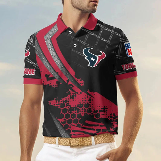 LIMITED EDITION - NEW CUSTOMIZED NFL15 HTT HOUSTON TEXANS POLO SHIRT