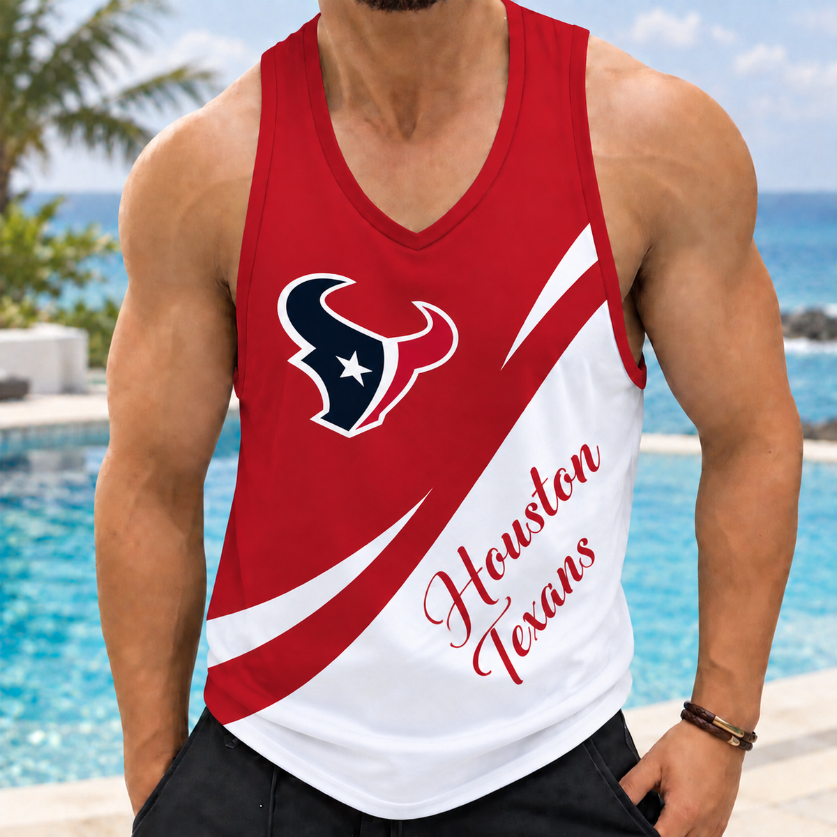 ELITE EDITION - NEW CUSTOMIZED NFL15 HTT HOUSTON TEXANS MEN'S TANK TOP