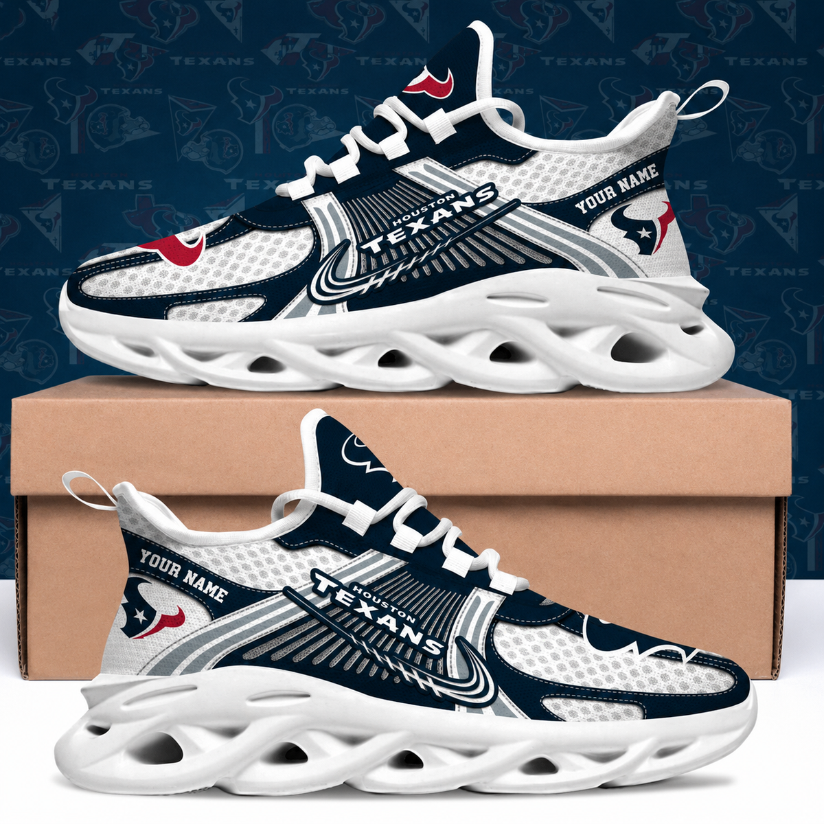SPECIAL EDITION - NEW CUSTOMIZED NFL15 HTT HOUSTON TEXANS MAX SOUL SHOES