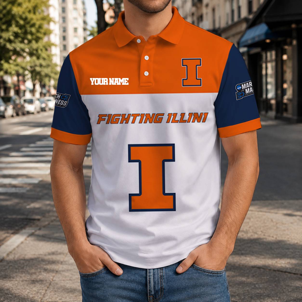 HOT DEAL - NEW CUSTOMIZED NCAA MAM15 IFI ILLINOIS FIGHTING ILLINI T-SHIRT, POLO SHIRT, ZIP POLO SHIRT, SWEATSHIRT, HOODIE & ZIP HOODIE