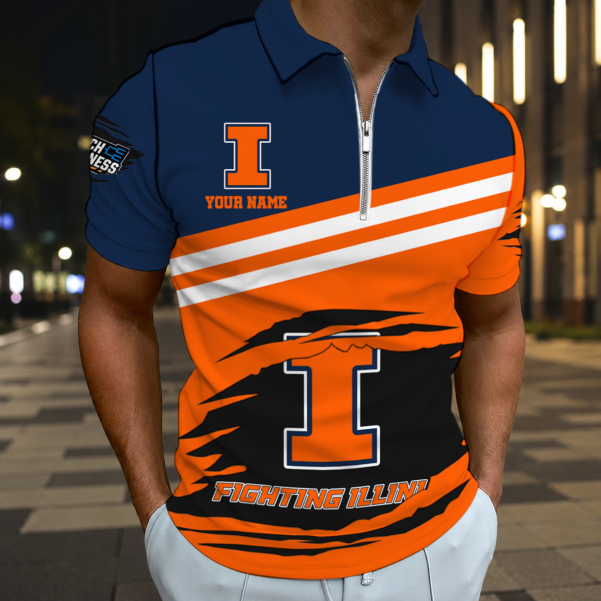 EXCLUSIVE EDITION - NEW CUSTOMIZED NCAA MAM15 IFI ILLINOIS FIGHTING ILLINI T-SHIRT, POLO SHIRT, ZIP POLO SHIRT, SWEATSHIRT, HOODIE & ZIP HOODIE