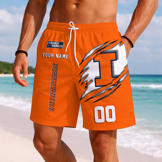 LIMITED DROP - NEW CUSTOMIZED | NCAA MAM15 IFI IL FIGHTING ILLINI SHORT PANTS