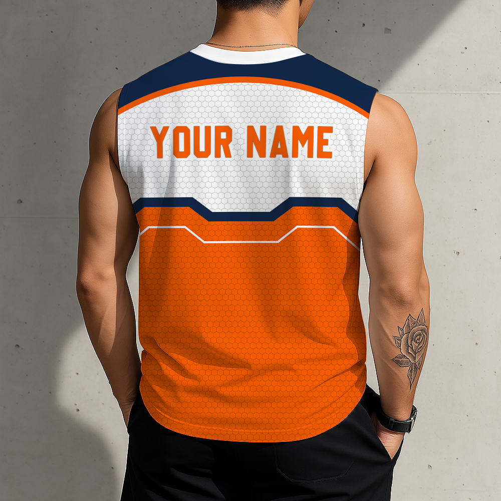 LIMITED EDITION - NEW CUSTOMIZED NCAA MAM15 IFI ILLINOIS FIGHTING ILLINI MEN'S GYM SHIRT