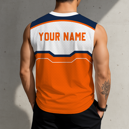 LIMITED EDITION - NEW CUSTOMIZED NCAA MAM15 IFI ILLINOIS FIGHTING ILLINI MEN'S GYM SHIRT