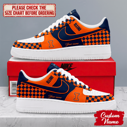 SPECIAL EDITION - NEW CUSTOMIZED NCAA MAM15 IFI ILLINOIS FIGHTING ILLINI AF1 SHOES