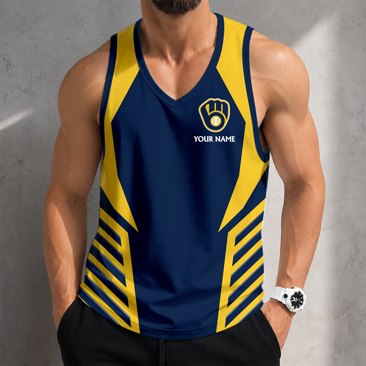 ELITE EDITION - NEW CUSTOMIZED MLB15 MILWAUKEE BREWERS UNISEX TANK TOP