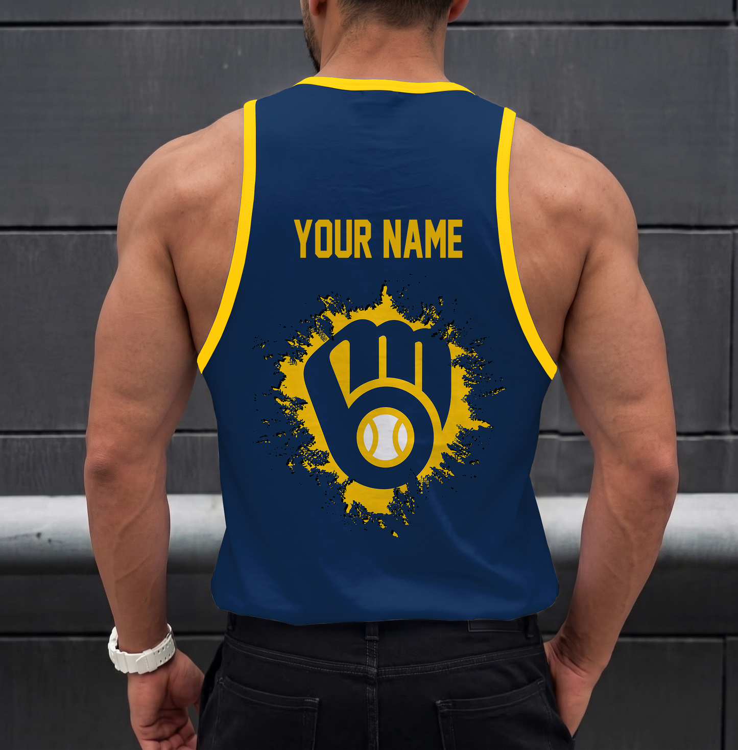 FINAL SALE - NEW CUSTOMIZED MLB15 MILWAUKEE BREWERS UNISEX TANK TOP