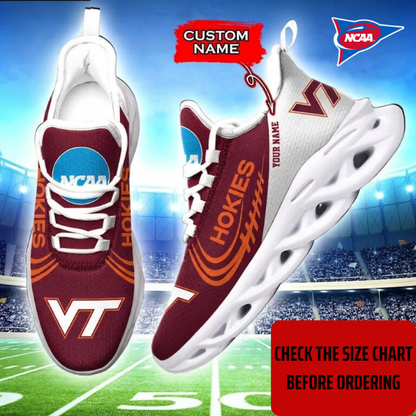 FLASH SALE - NEW CUSTOMIZED NCAA FBS15 VTH VIRGINIA TECH HOKIES CLUNKY SNEAKERS