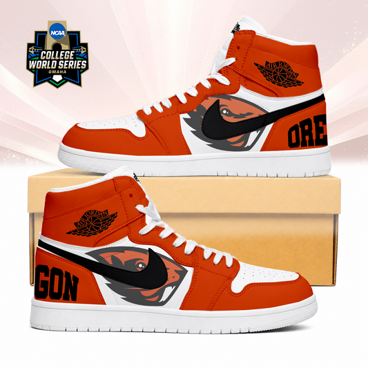 LIMITED EDITION - NEW CUSTOMIZED NCAA CWS15 OGB OREGON STATE BEAVERS AIR JORDAN SNEAKERS