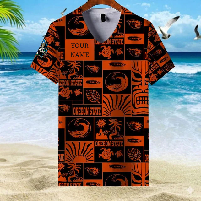 LIMITED EDITION - NEW CUSTOMIZED NCAA CWS15 OGB OG BEAVERS V-NECK FEMALE SHIRT