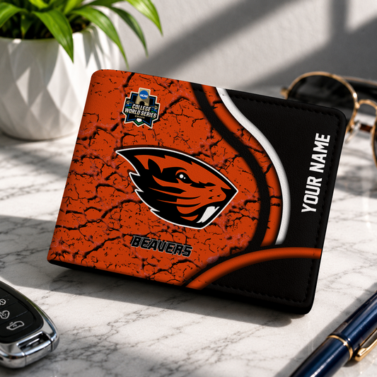 VIRAL EDITION - NEW CUSTOMIZED NCAA CWS15 OGB OREGON STATE BEAVERS LEATHER WALLET