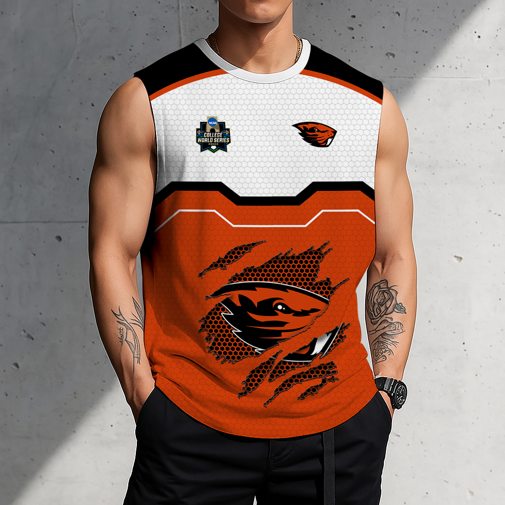 LIMITED EDITION - NEW CUSTOMIZED NCAA CWS15 OGB OREGON STATE BEAVERS MEN'S GYM SHIRT