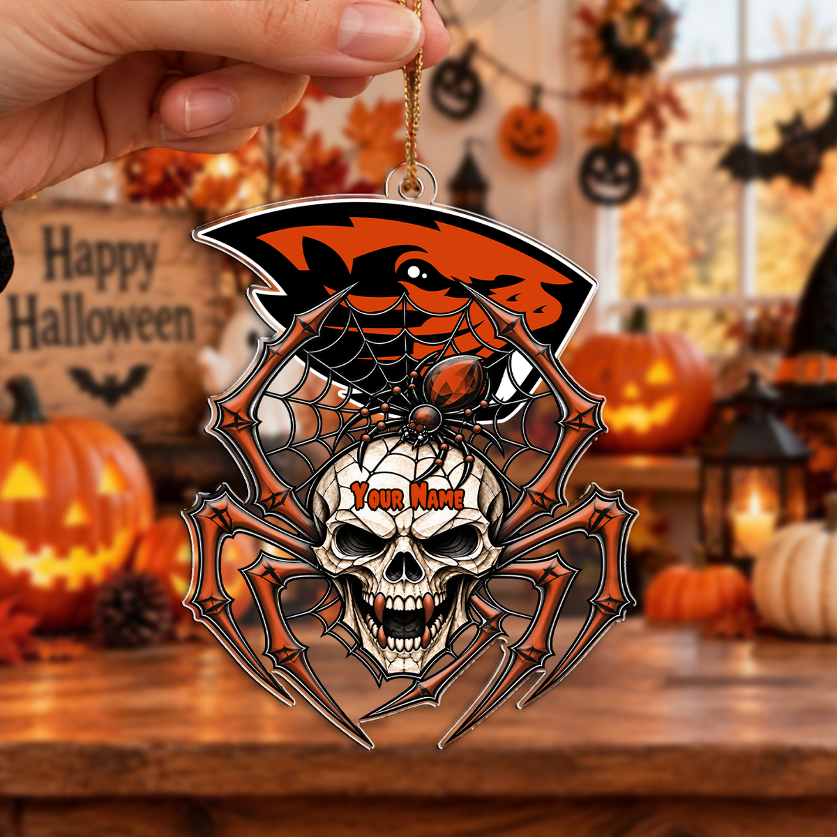 FINAL SALE - NEW CUSTOMIZED NCAA CWS15 OGB OREGON STATE BEAVERS HALLOWEEN ACRYLIC ORNAMENT