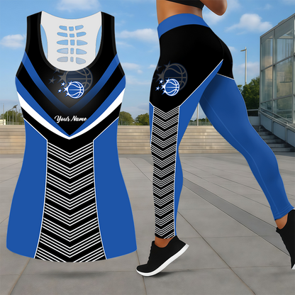 LIMITED EDITION - NEW CUSTOMIZED NBA15 OMA ORLANDO MAGIC LEGGINGS & HOLLOW TANK TOP SET