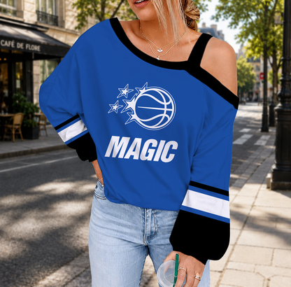 FINAL SALE - NEW CUSTOMIZED NBA15 OMA ORLANDO MAGIC DROP SHOULDER SWEATSHIRT
