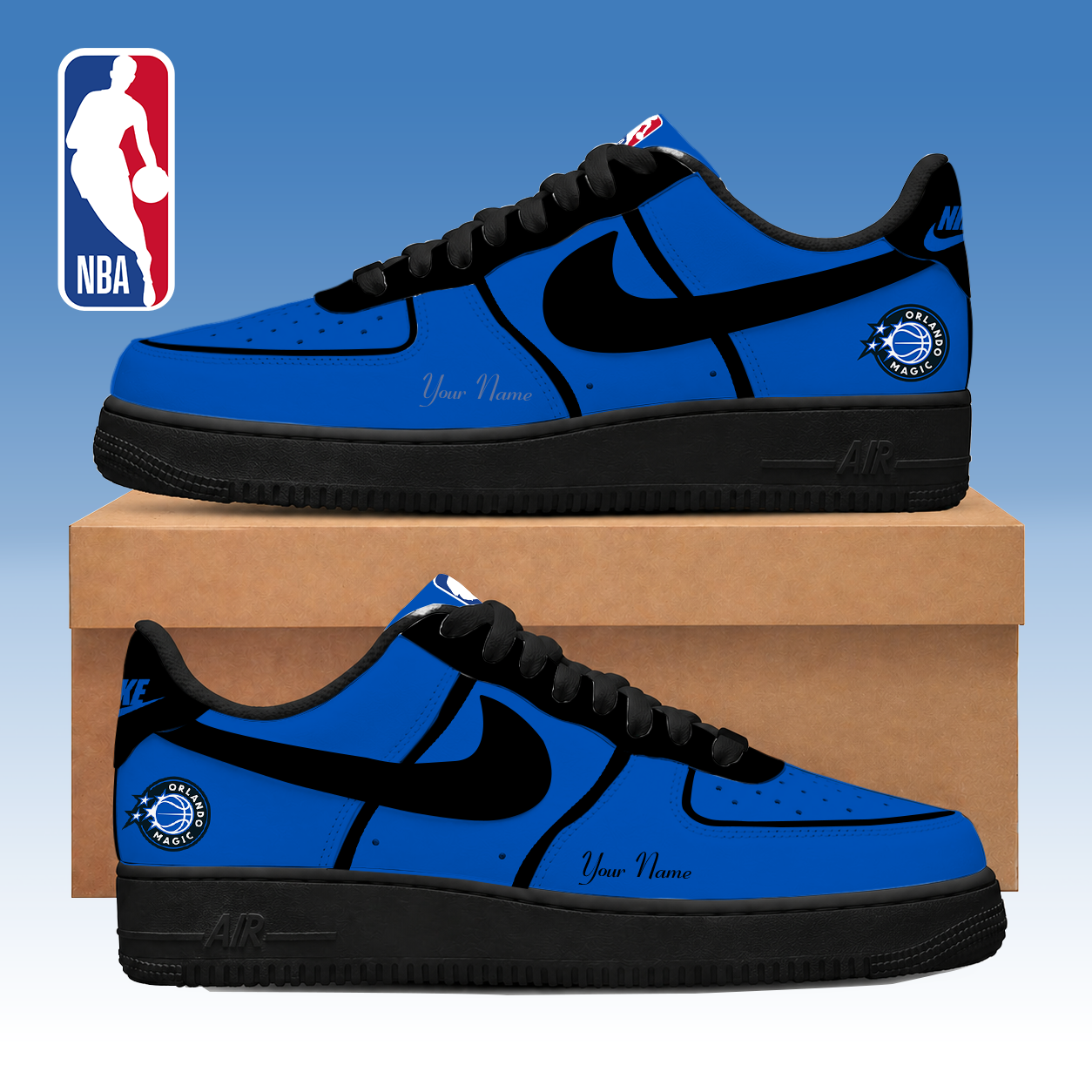 FINAL SALE - NEW CUSTOMIZED NBA15 OMA ORLANDO MAGIC AF1 SNEAKERS