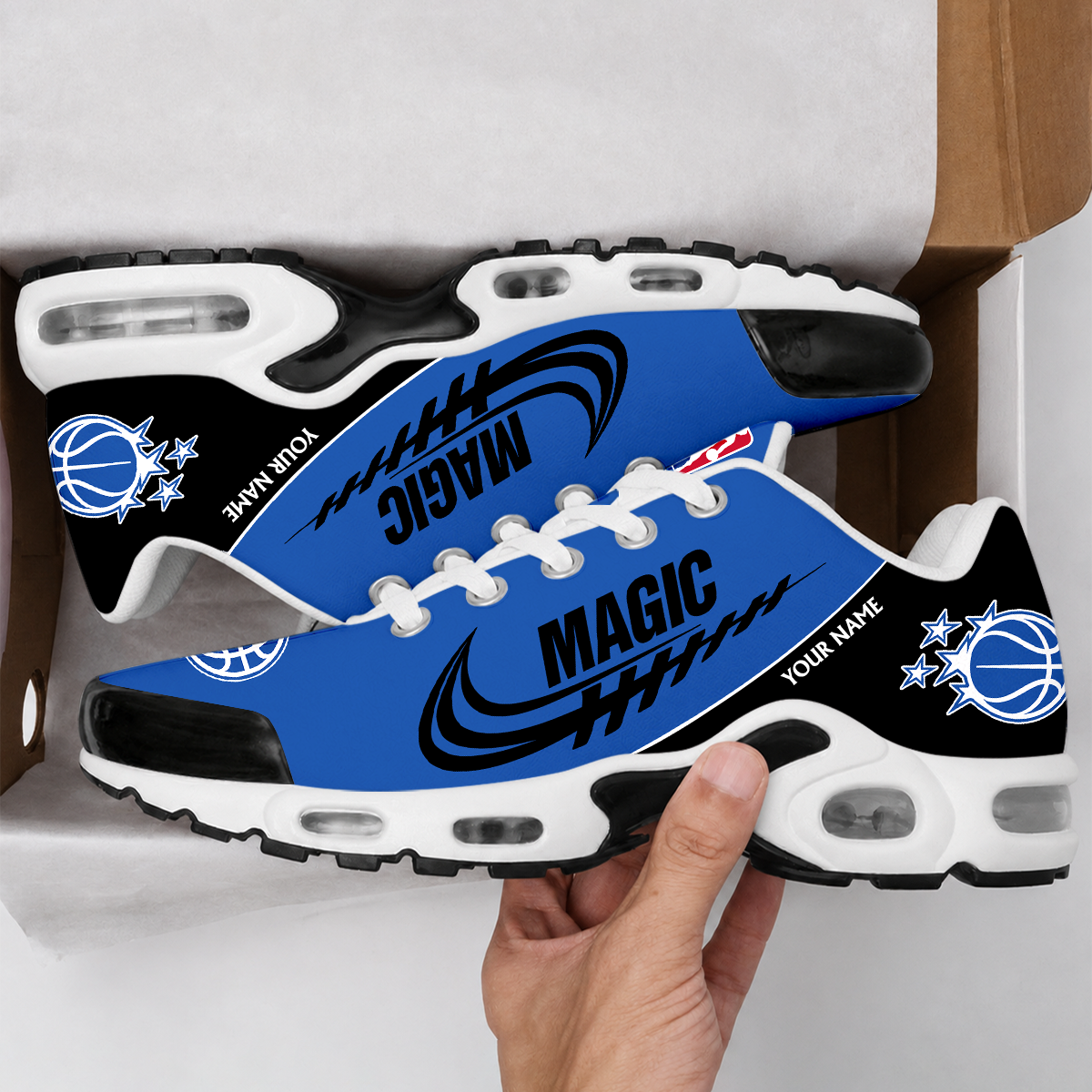 LIMITED EDITION - NEW CUSTOMIZED NBA15 OMA ORLANDO MAGIC AIR MAX PLUS SNEAKERS