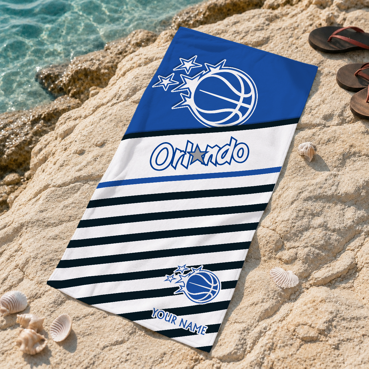 FINAL SALE - NEW CUSTOMIZED NBA15 OMA ORLANDO MAGIC BEACH TOWEL FOR FAN