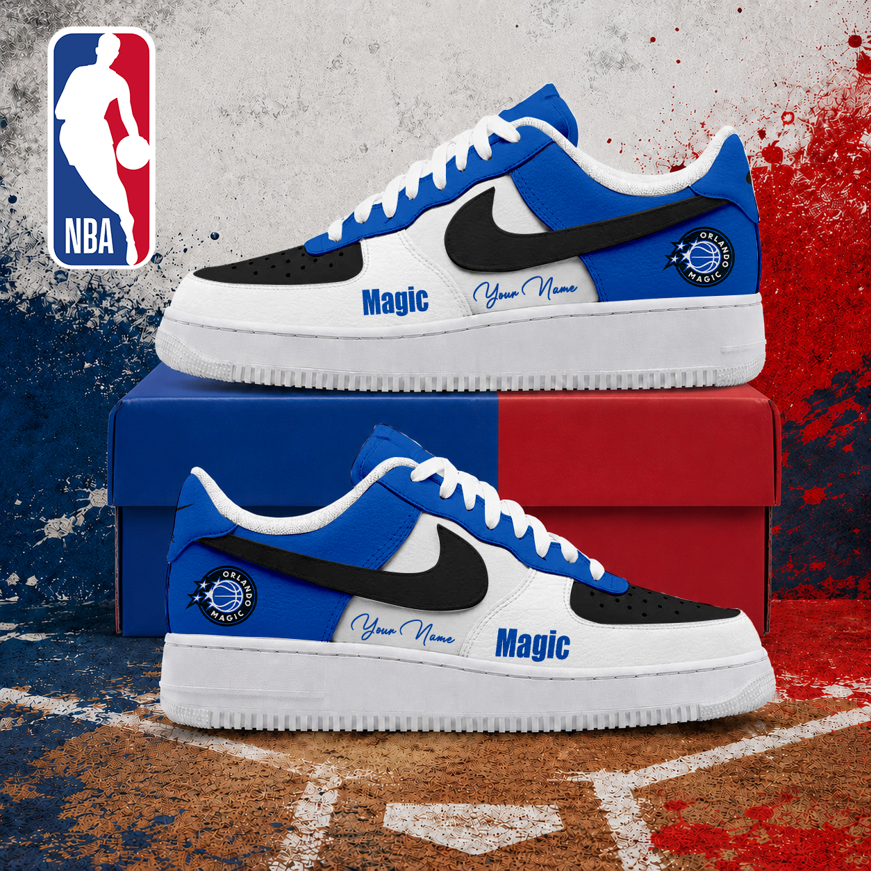 FINAL SALE - NEW CUSTOMIZED NBA15 OMA ORLANDO MAGIC AF1 SNEAKERS