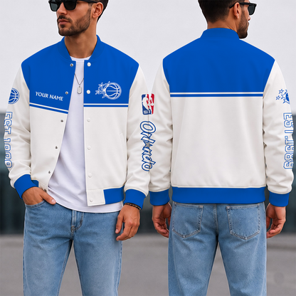 EXCLUSIVE EDITION - NEW CUSTOMIZED NBA15 OMA ORLANDO MAGIC BASEBALL JACKET, SATIN VARSITY JACKET