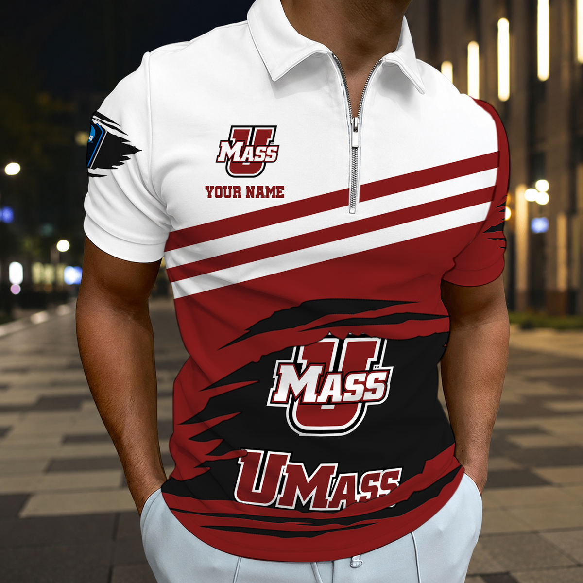 VIRAL EDITION - NEW CUSTOMIZED NCAA CFH15 UMM UMASS MINUTEWOMEN POLO SHIRT, ZIP POLO SHIRT & T-SHIRTS