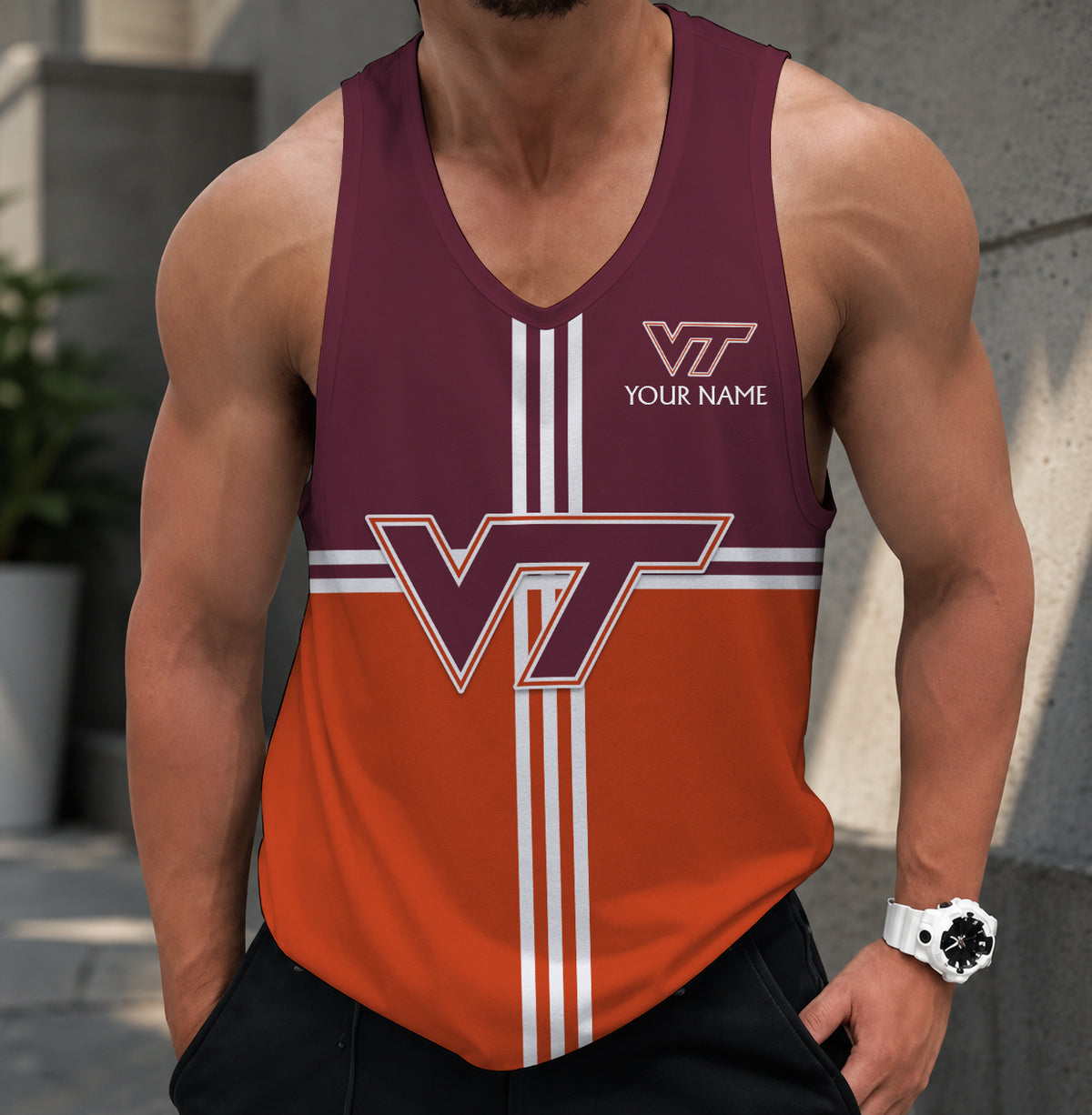 SPECIAL EDITION - NEW CUSTOMIZED NCAA FBS15 VTH VIRGINIA TECH HOKIES UNISEX TANK TOP