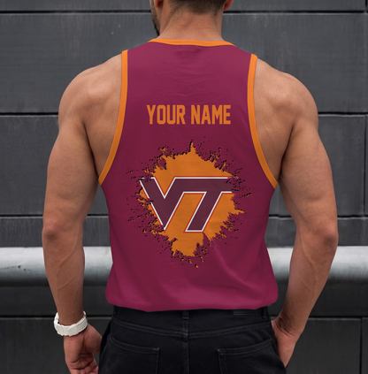SPECIAL EDITION - NEW CUSTOMIZED NCAA FBS15 VTH VIRGINIA TECH HOKIES UNISEX TANK TOP