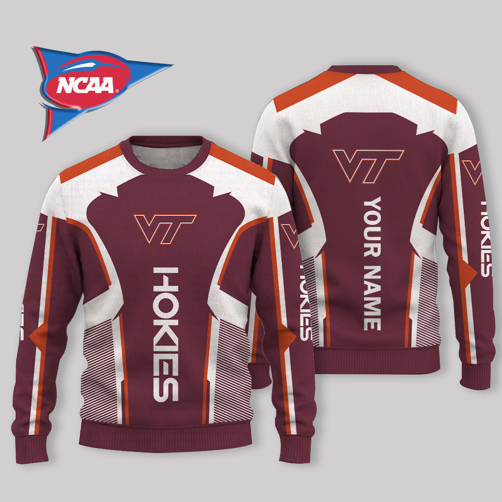 LIMITED EDITION - NEW CUSTOMIZED NCAA FBS15 VTH VIRGINIA TECH HOKIES UGLY SWEATER
